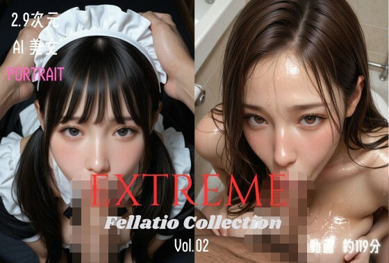 3DCG【2.9次元AI美女 PORTRAIT EXTREME Fellatio Collection VOL.02 AI SEX 動画集】評価5.00 KEI diffusion